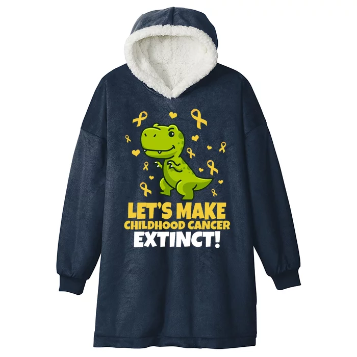 Let's Make Childhood Cancer Extinct Trex Hooded Wearable Blanket