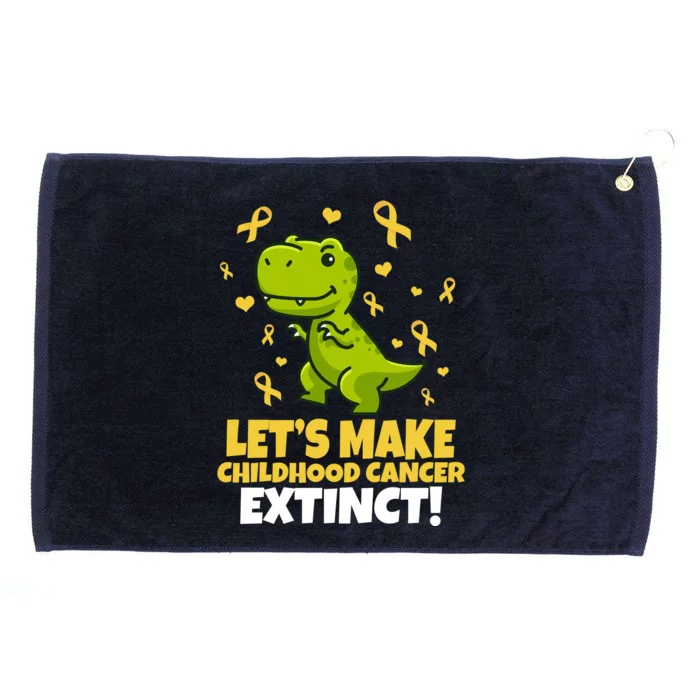 Let's Make Childhood Cancer Extinct Trex Grommeted Golf Towel