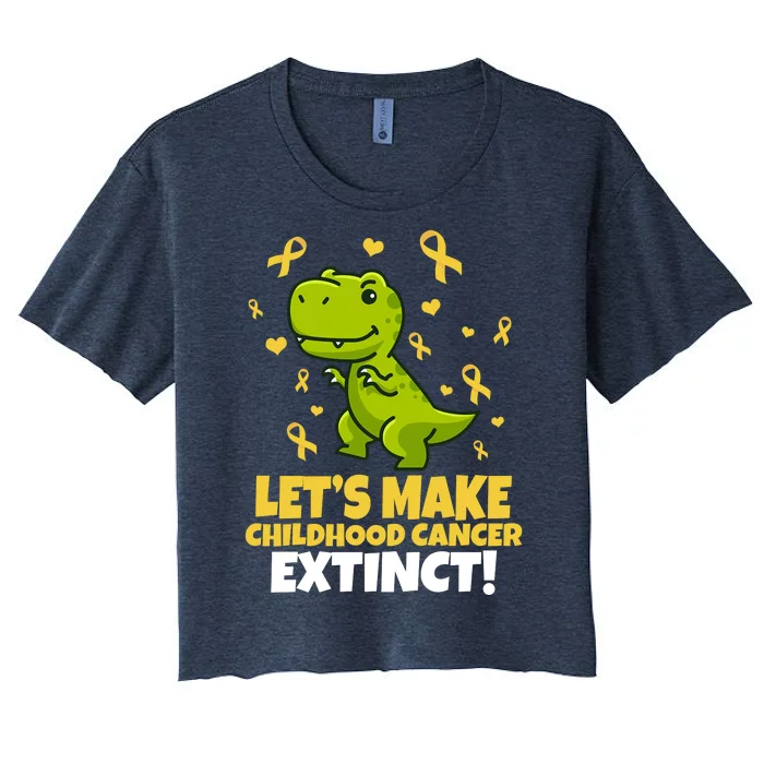 Let's Make Childhood Cancer Extinct Trex Women's Crop Top Tee