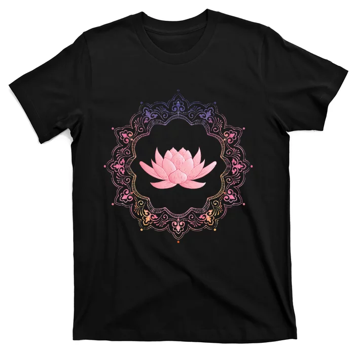 Lotus Mandala Circle Spiritual Yoga T-Shirt