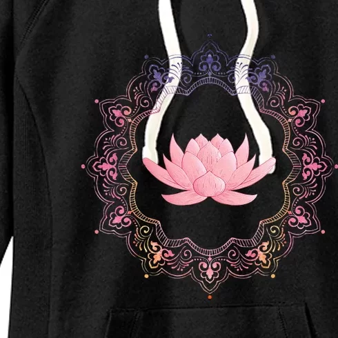 Lotus Mandala Circle Spiritual Yoga Women's Fleece Hoodie