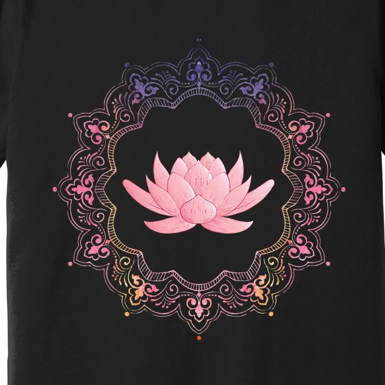 Lotus Mandala Circle Spiritual Yoga Premium T-Shirt