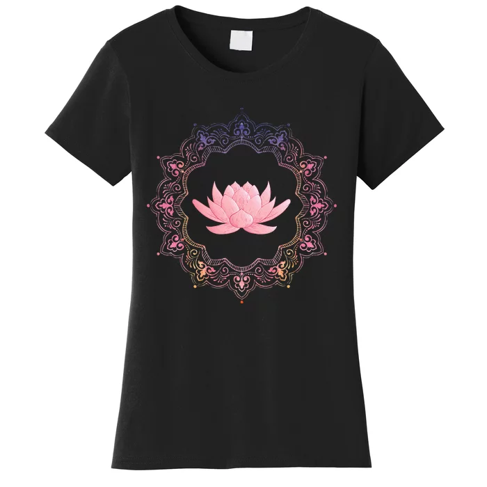 Lotus Mandala Circle Spiritual Yoga Women's T-Shirt