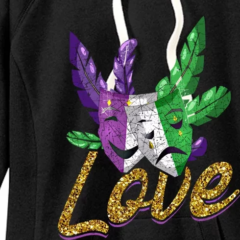 Love Masquerade Carnival Celebration Mardi Gras Funny Gift Women's Fleece Hoodie