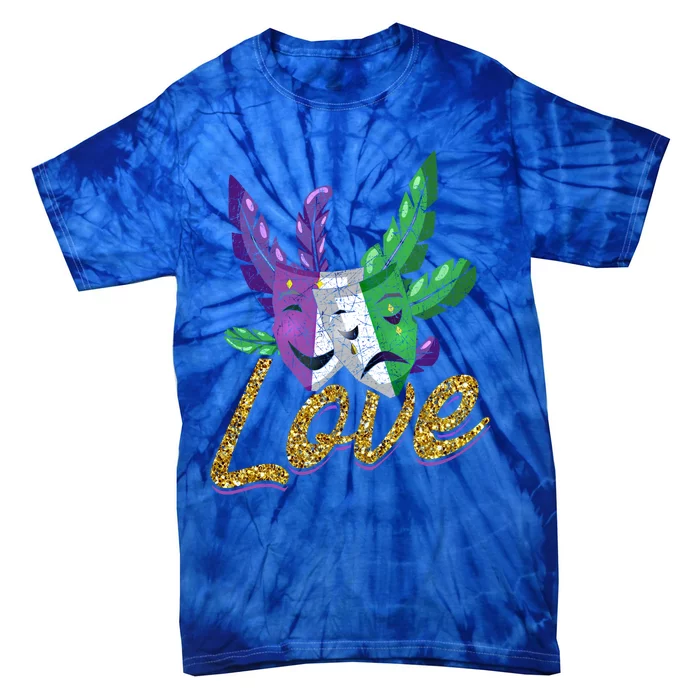 Love Masquerade Carnival Celebration Mardi Gras Funny Gift Tie-Dye T-Shirt