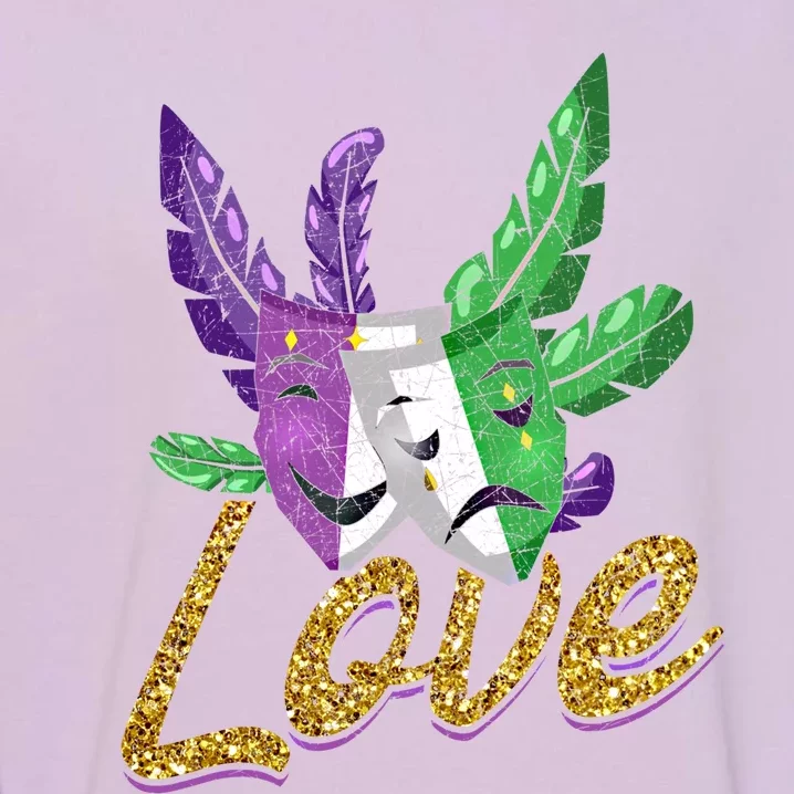 Love Masquerade Carnival Celebration Mardi Gras Funny Gift Garment-Dyed Sweatshirt