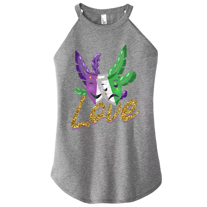 Love Masquerade Carnival Celebration Mardi Gras Funny Gift Women’s Perfect Tri Rocker Tank