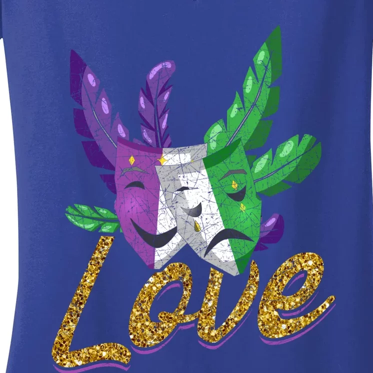 Love Masquerade Carnival Celebration Mardi Gras Gift Women's V-Neck T-Shirt