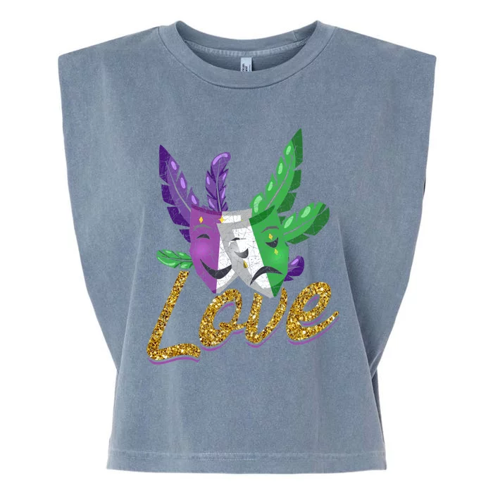 Love Masquerade Carnival Celebration Mardi Gras Gift Garment-Dyed Women's Muscle Tee