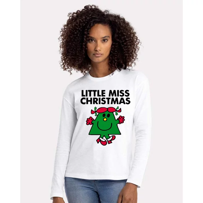 Little Miss Christmas Womens Cotton Relaxed Long Sleeve T-Shirt