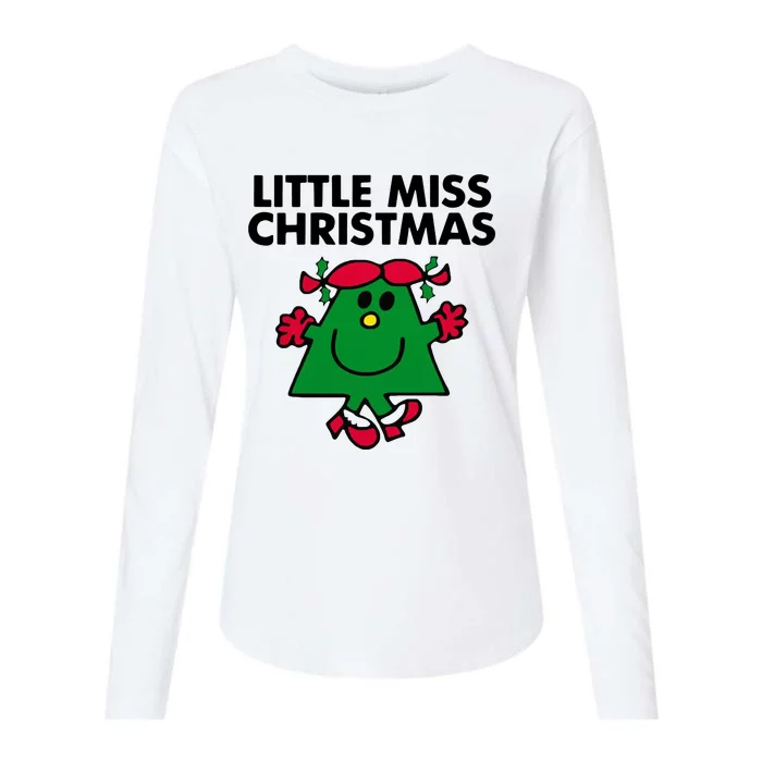 Little Miss Christmas Womens Cotton Relaxed Long Sleeve T-Shirt