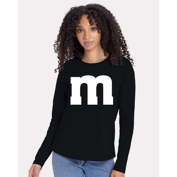 Letter M Capital Alphabet Womens Cotton Relaxed Long Sleeve T-Shirt