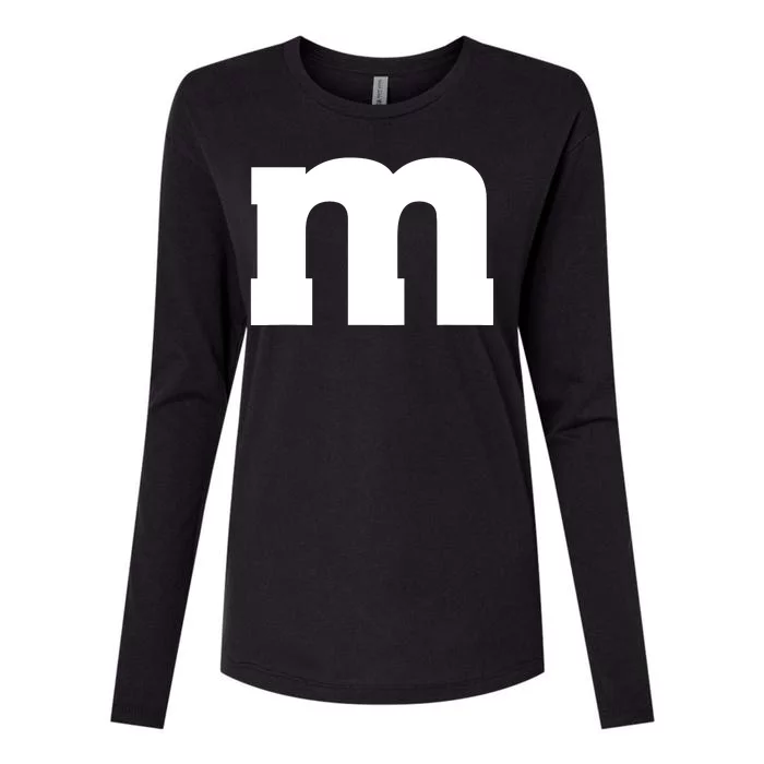 Letter M Capital Alphabet Womens Cotton Relaxed Long Sleeve T-Shirt