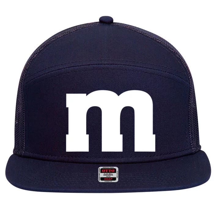 Letter M Capital Alphabet 7 Panel Mesh Trucker Snapback Hat