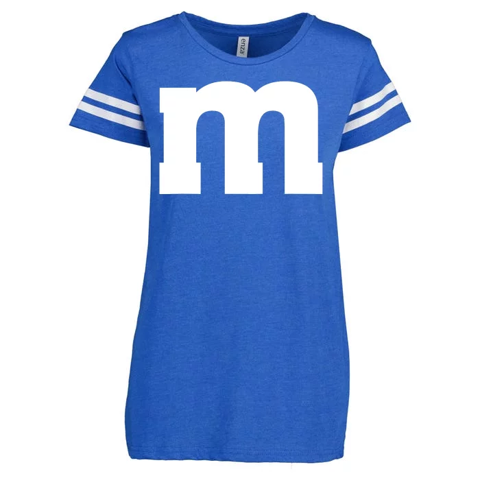 Letter M Capital Alphabet Enza Ladies Jersey Football T-Shirt