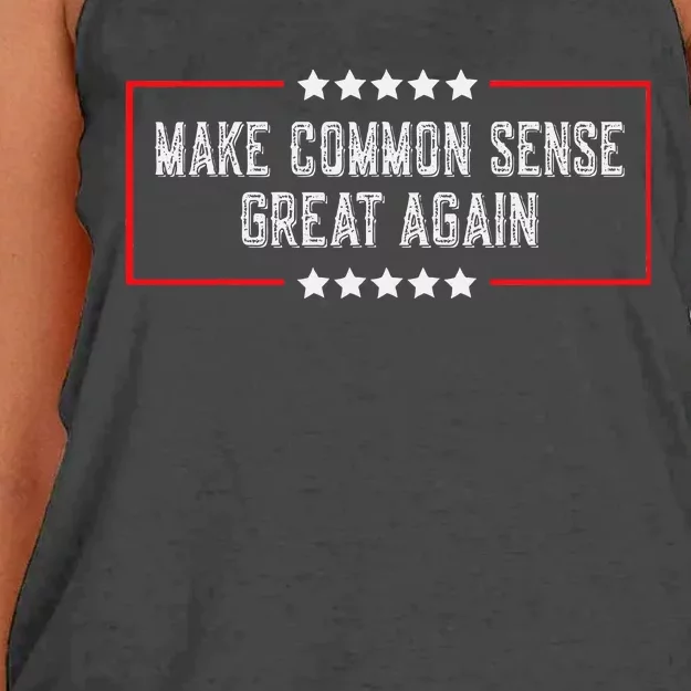 LetS Make Common Sense Great Again Women's Knotted Racerback Tank