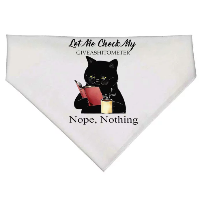 Let Me Check My Giveashitometer Nope Nothing Black Cat USA-Made Doggie Bandana