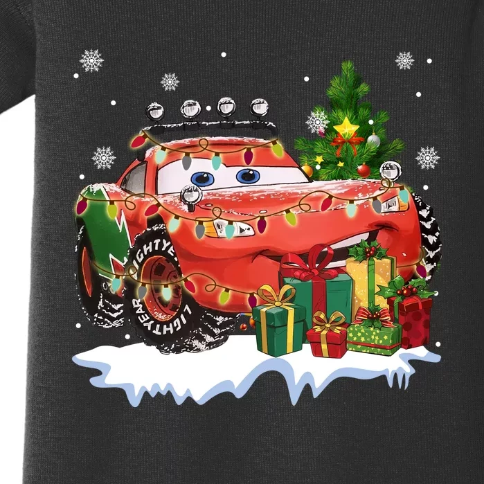 Lightning Mcqueen Christmas Lights Cars Xmas Lover Baby Bodysuit