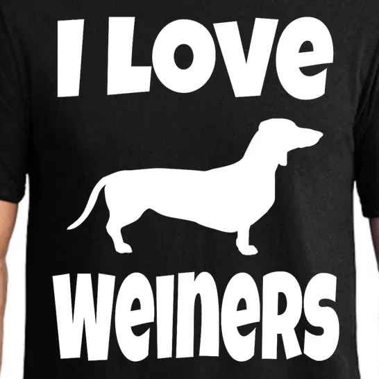 Lover Mom Dad I Love Weiners Gift Weiner Dog Owner Dachshund Pajama Set