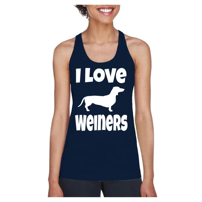 Lover Mom Dad I Love Weiners Gift Weiner Dog Owner Dachshund Women's Racerback Tank