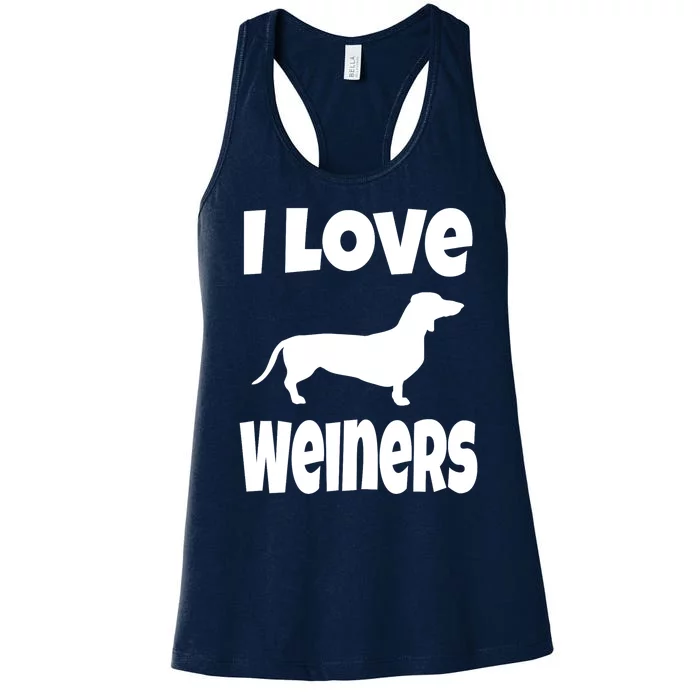 Lover Mom Dad I Love Weiners Gift Weiner Dog Owner Dachshund Women's Racerback Tank