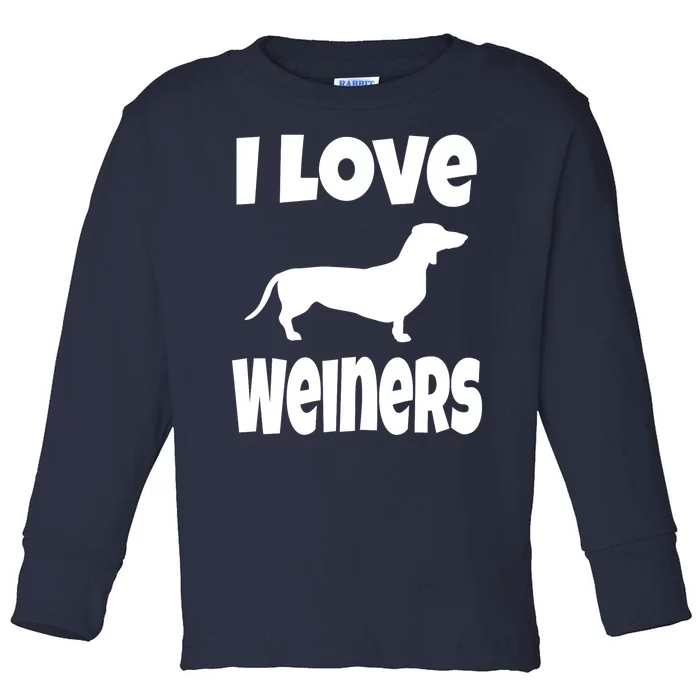 Lover Mom Dad I Love Weiners Gift Weiner Dog Owner Dachshund Toddler Long Sleeve Shirt