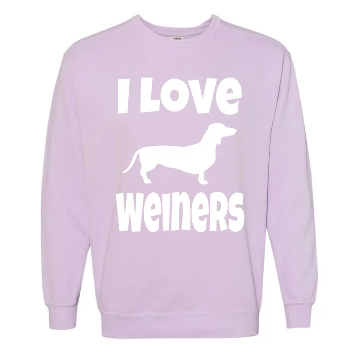 Lover Mom Dad I Love Weiners Gift Weiner Dog Owner Dachshund Garment-Dyed Sweatshirt