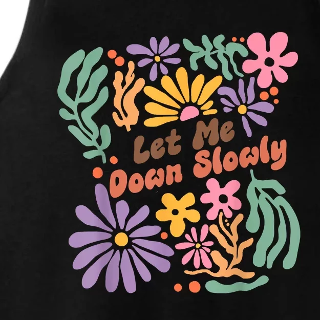 Let Me Down Slowly Floral Art Benjamin Ladies Tri-Blend Wicking Tank