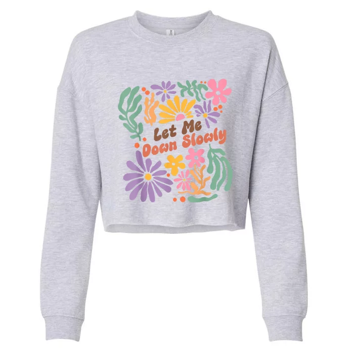 Let Me Down Slowly Floral Art Benjamin Cropped Pullover Crew