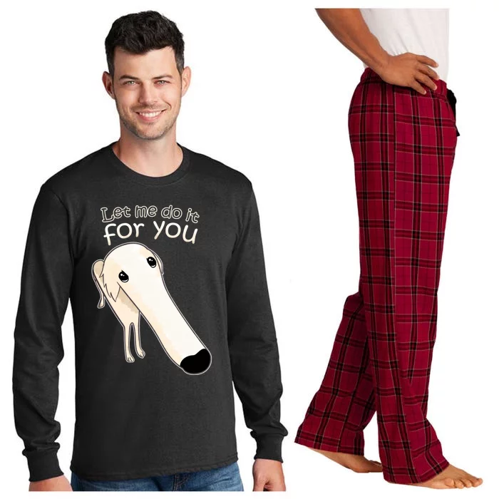 Let Me Do It For You Borzoi Dog Meme Long Sleeve Pajama Set