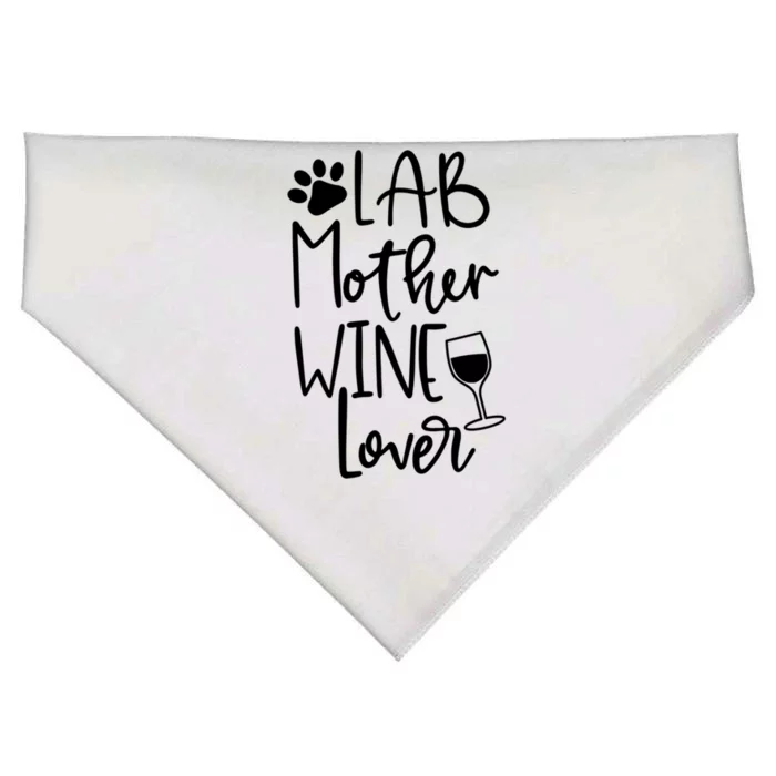 Lab Mom Dog Wine Labrador Mothers Day Gift Cute Gift USA-Made Doggie Bandana