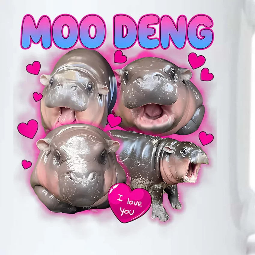 Love Moo Deng Funny Cute Hippo Meme Black Color Changing Mug