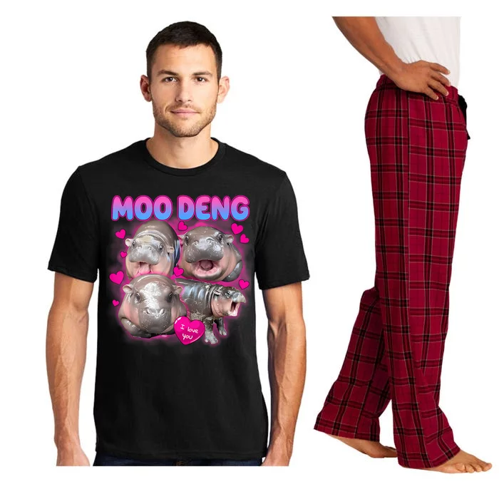 Love Moo Deng Funny Cute Hippo Meme Pajama Set