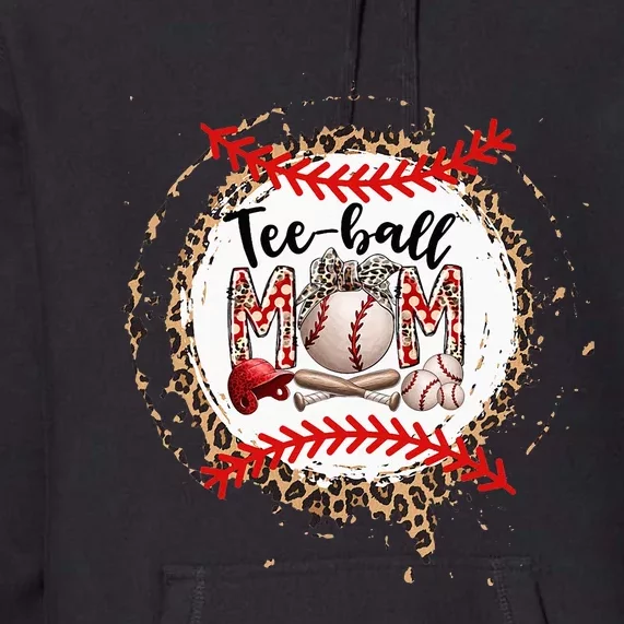 Leopard Mother's Day Tball Mom Baseball Mom Premium Hoodie