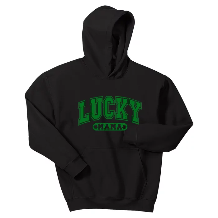 Lucky Mama Distressed St Patricks Day Kids Hoodie