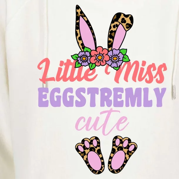 Little Miss Eggstremly Cute Easter Bunny Womens Funnel Neck Pullover Hood