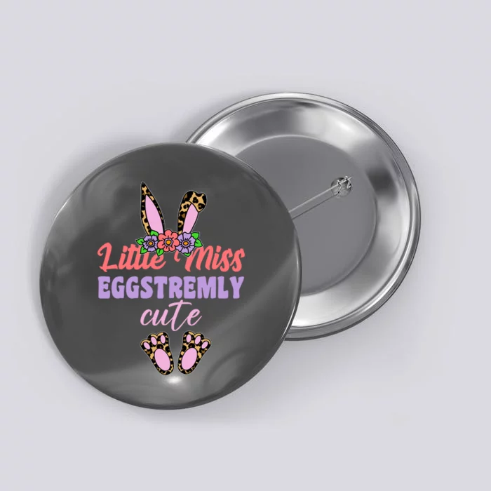 Little Miss Eggstremly Cute Easter Bunny Button