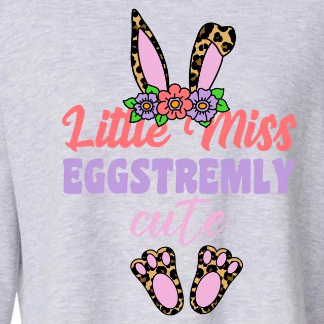 Little Miss Eggstremly Cute Easter Bunny Cropped Pullover Crew