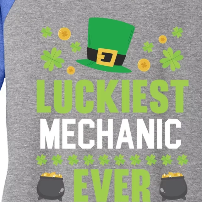 Luckiest Mechanic Ever St Patrick's Saint Pattys Day Meaningful Gift Women's Tri-Blend 3/4-Sleeve Raglan Shirt