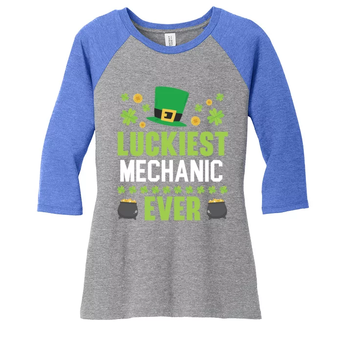 Luckiest Mechanic Ever St Patrick's Saint Pattys Day Meaningful Gift Women's Tri-Blend 3/4-Sleeve Raglan Shirt