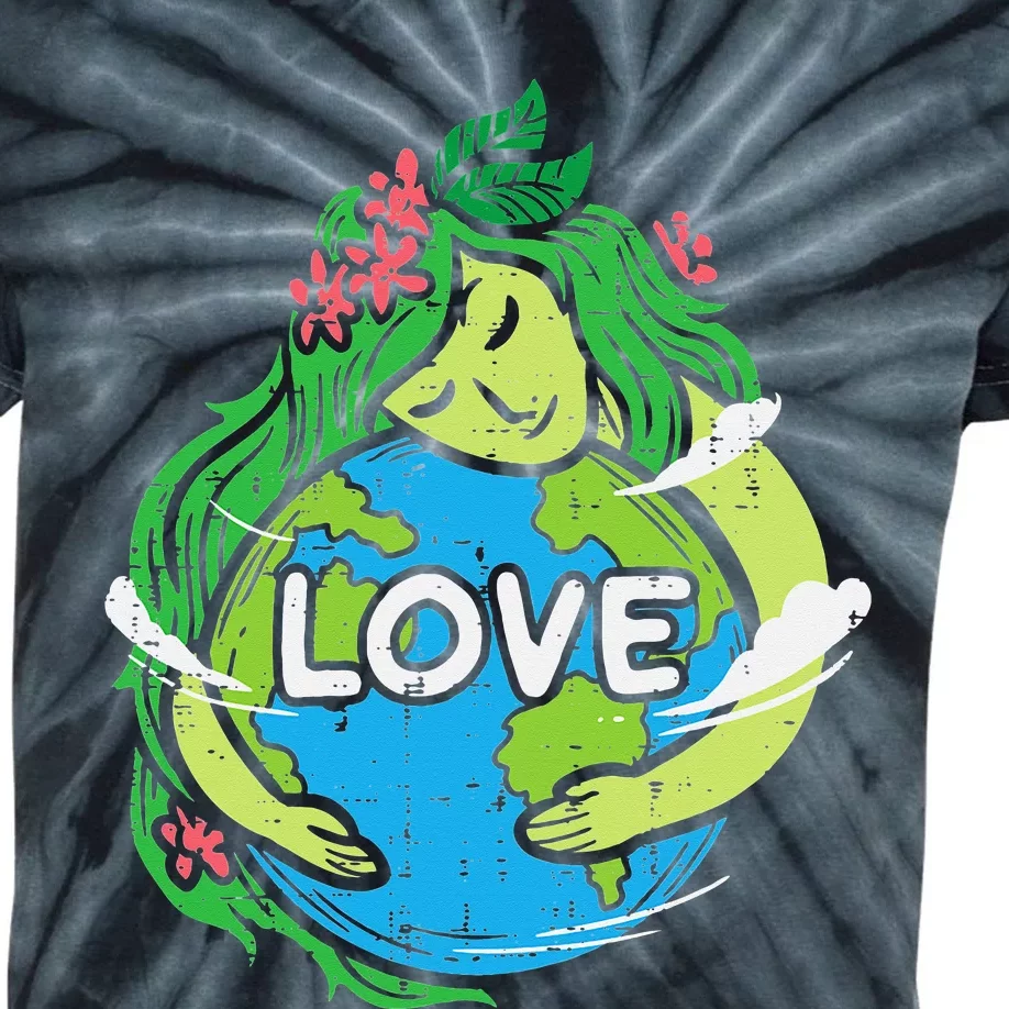 Love Mother Earth Planet Hug Nature Environment Earth Day Kids Tie-Dye T-Shirt