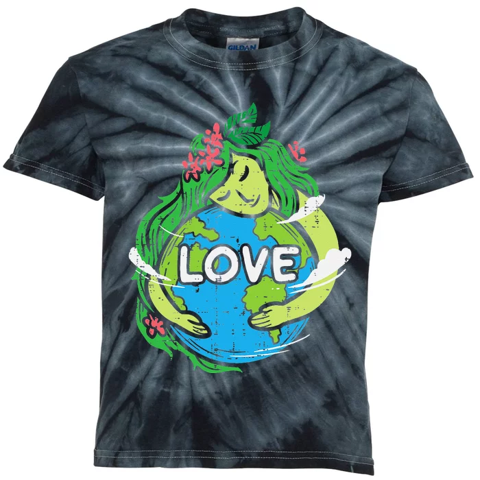 Love Mother Earth Planet Hug Nature Environment Earth Day Kids Tie-Dye T-Shirt