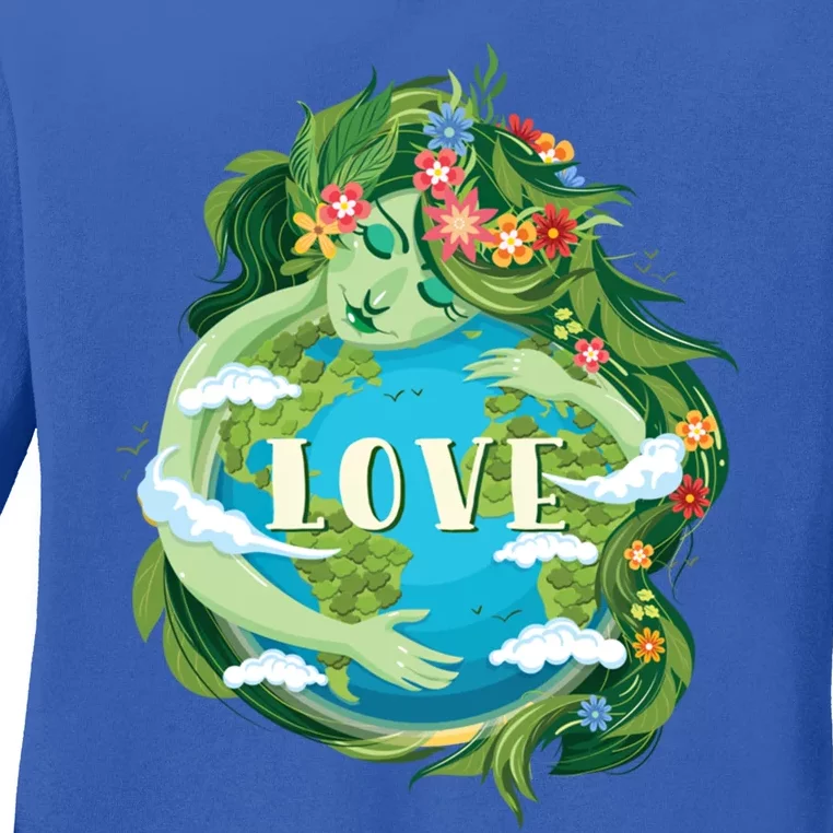 Love Mother Earth Day Save Our Planet Environt Green Cute Gift Ladies Long Sleeve Shirt