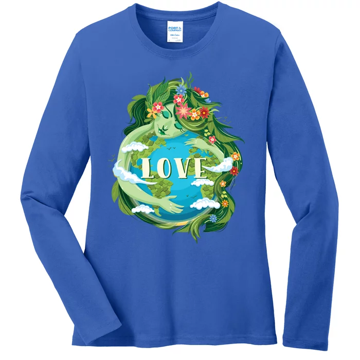 Love Mother Earth Day Save Our Planet Environt Green Cute Gift Ladies Long Sleeve Shirt