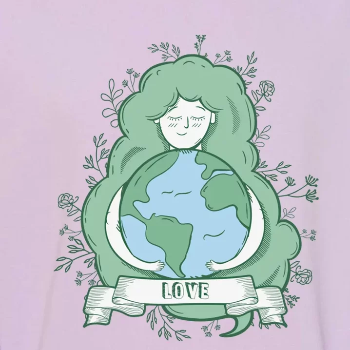 Love Mother Earth Day Save Our Planet Environt Green Gift Garment-Dyed Sweatshirt