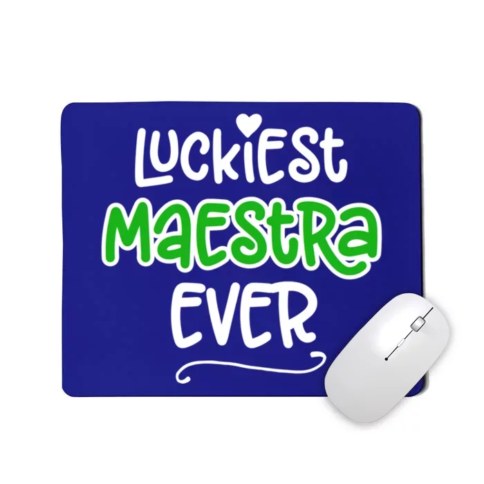 Luckiest Maestra Ever Bilingual Spanish Teacher Funny Gift Mousepad