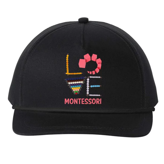 Love Montessori Education Math Teacher Snapback Five-Panel Rope Hat