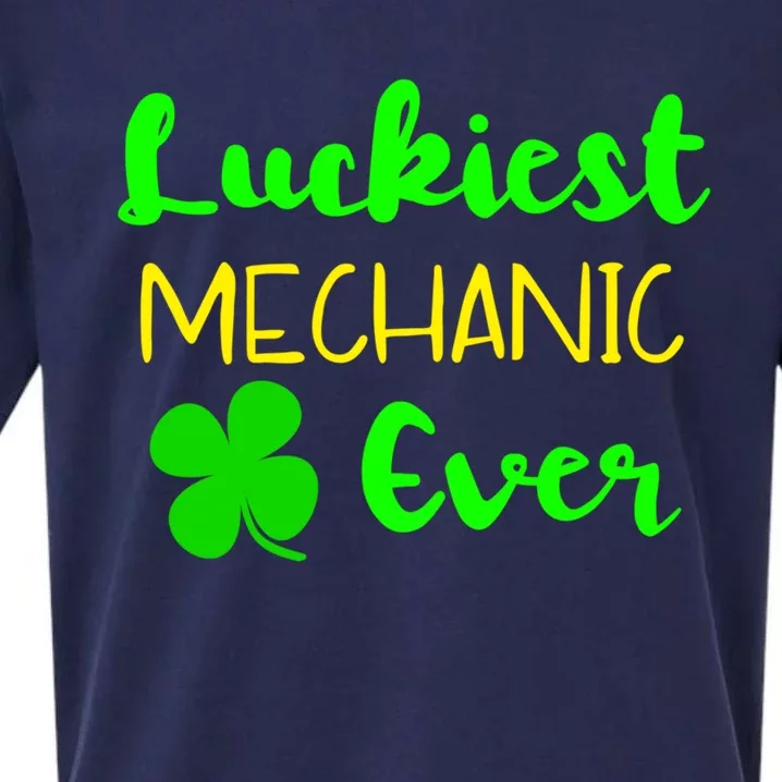 Luckiest Mechanic Ever St Patrick's Day Irish Meaningful Gift Sueded Cloud Jersey T-Shirt