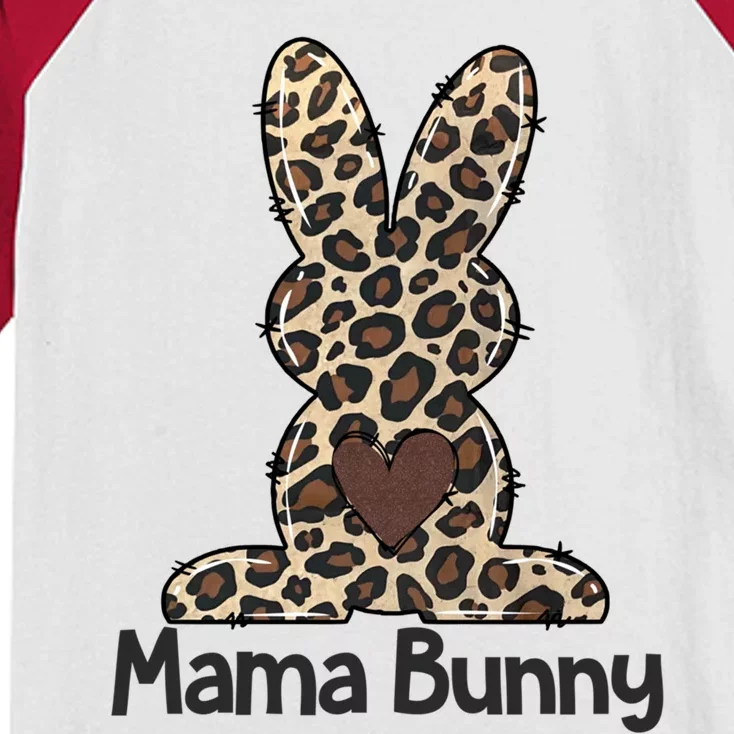 Leopard Mama Easter Bunny Gift Mama Life Happy Easter Day Cool Gift Kids Colorblock Raglan Jersey