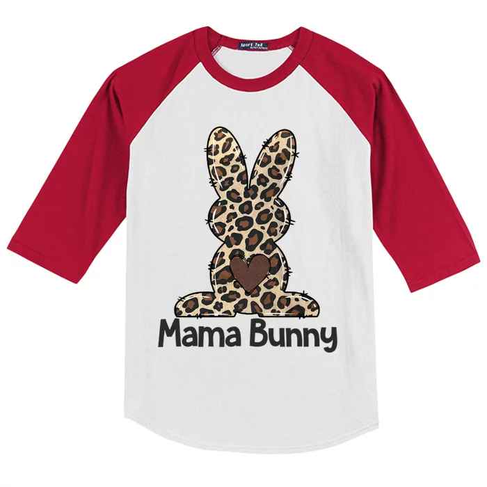 Leopard Mama Easter Bunny Gift Mama Life Happy Easter Day Cool Gift Kids Colorblock Raglan Jersey